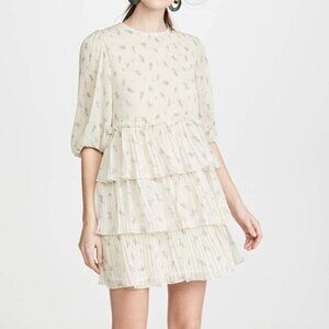 Ganni Pleated Georgette Dress Size 34